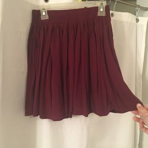 Maroon pleated skirt